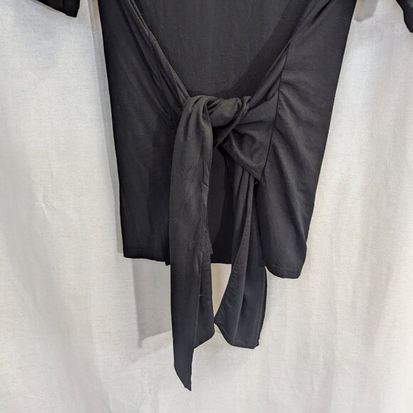 Three Dots Size Large Black Tee with Tie Back - Picture 7 of 13
